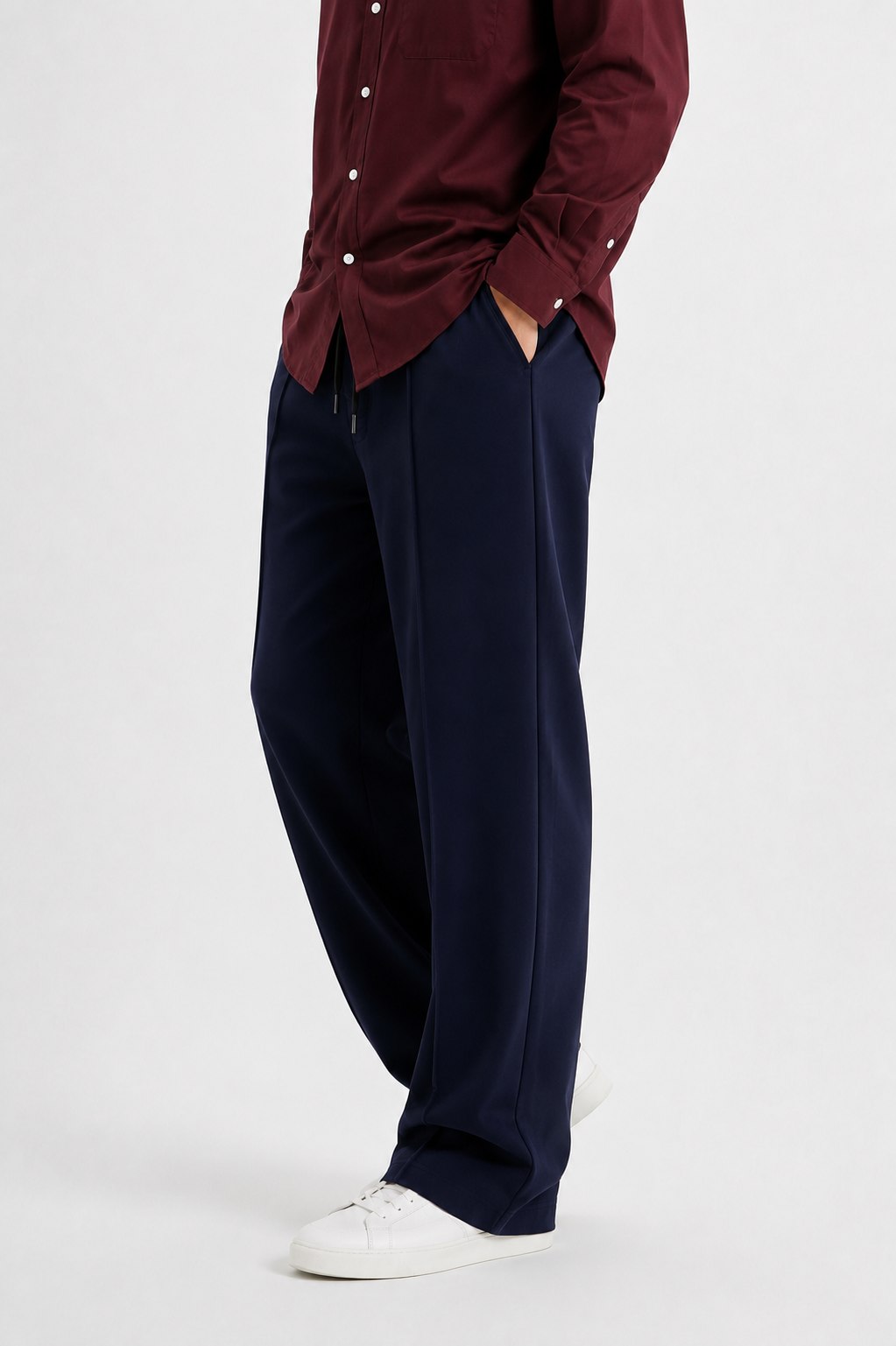 Pleated Relexed Navy Blue - Trouser