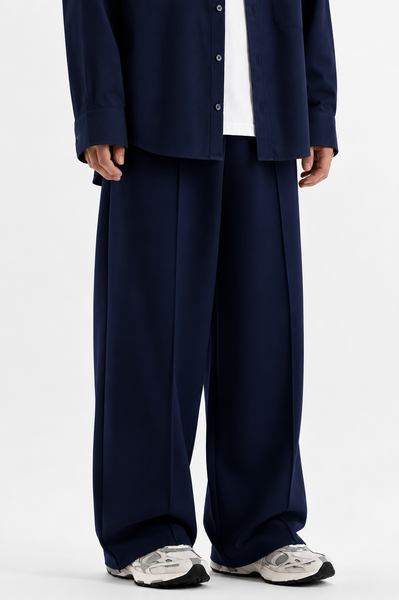 Pleated Relexed Navy Blue - Trouser