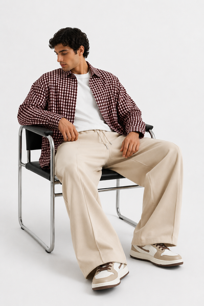 Pleated Relaxed Cream - Trouser