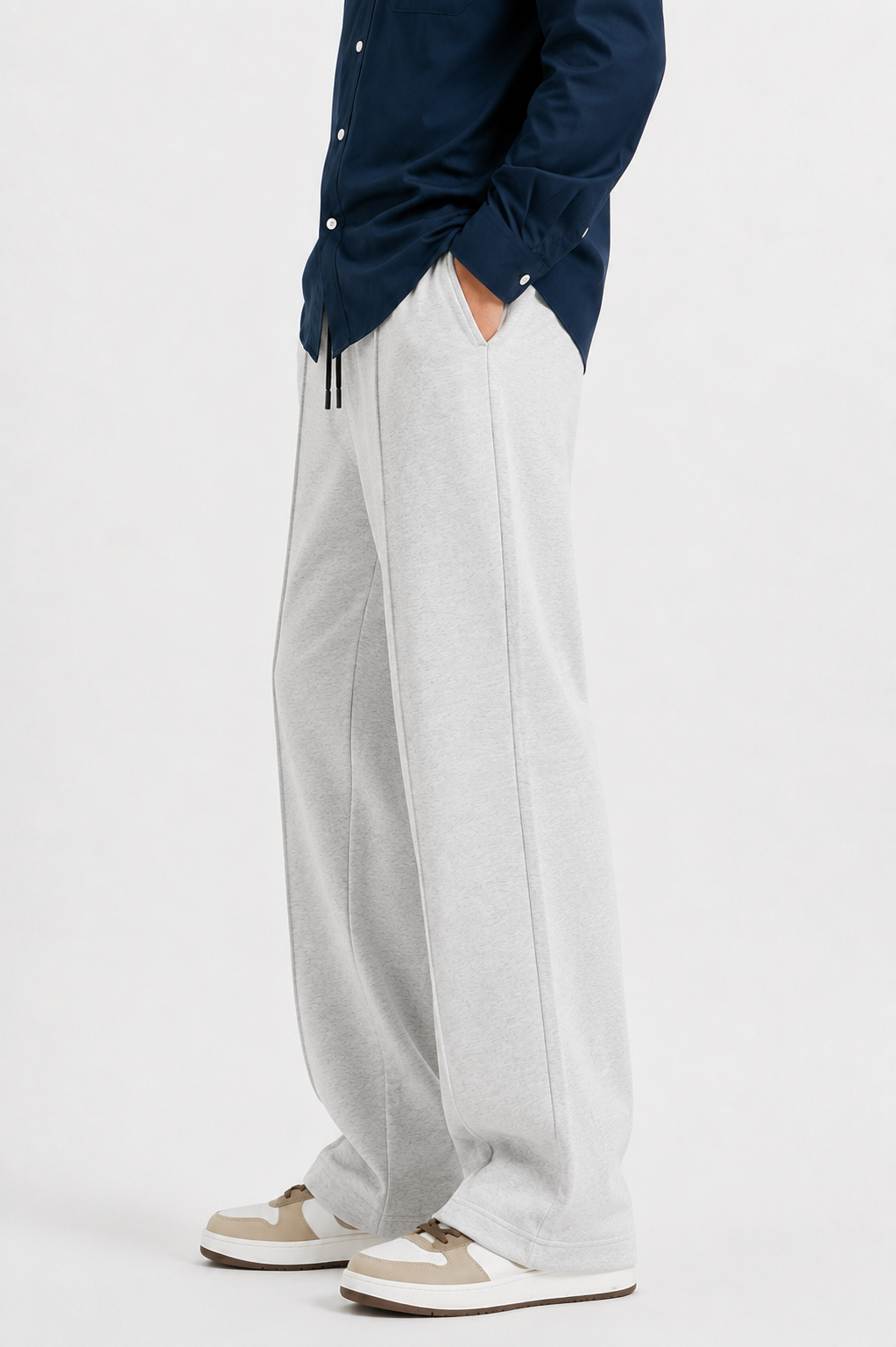 Pleated Relaxed Light Grey - Trouser