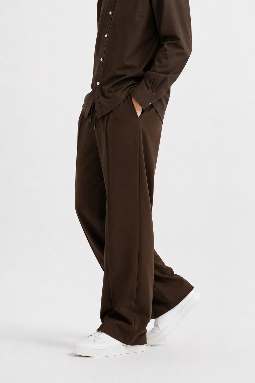 Pleated Relaxed Brown - Trouser
