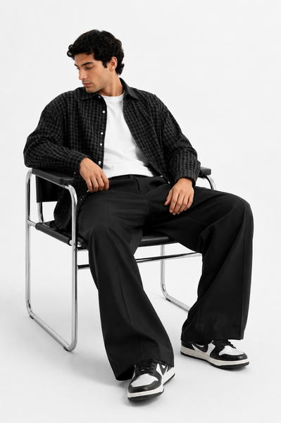 Pleated Relaxed Black - Trouser