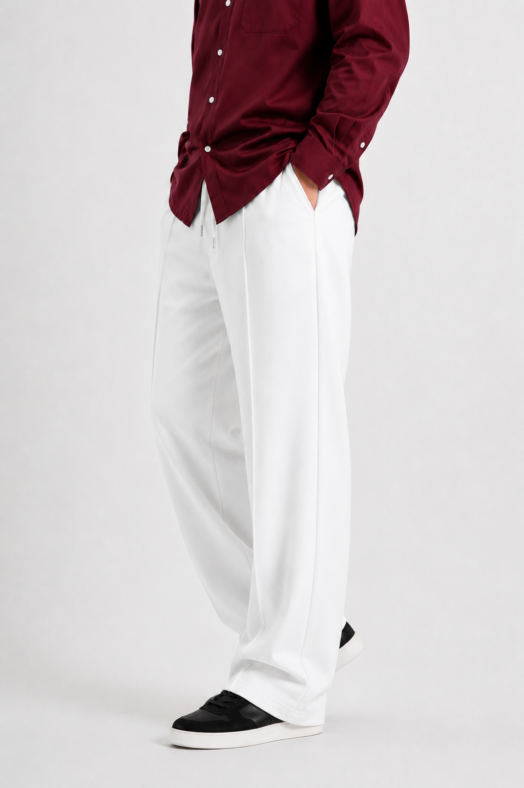 Pleated Relaxed White - Trouser