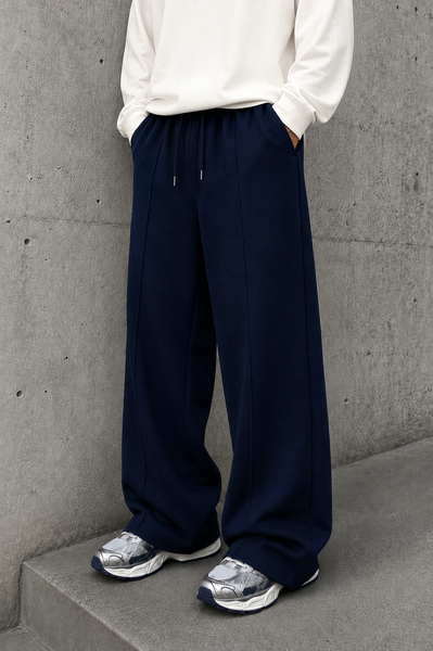 Pleated Relexed Navy Blue - Trouser