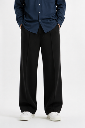 Pleated Relaxed Black - Trouser